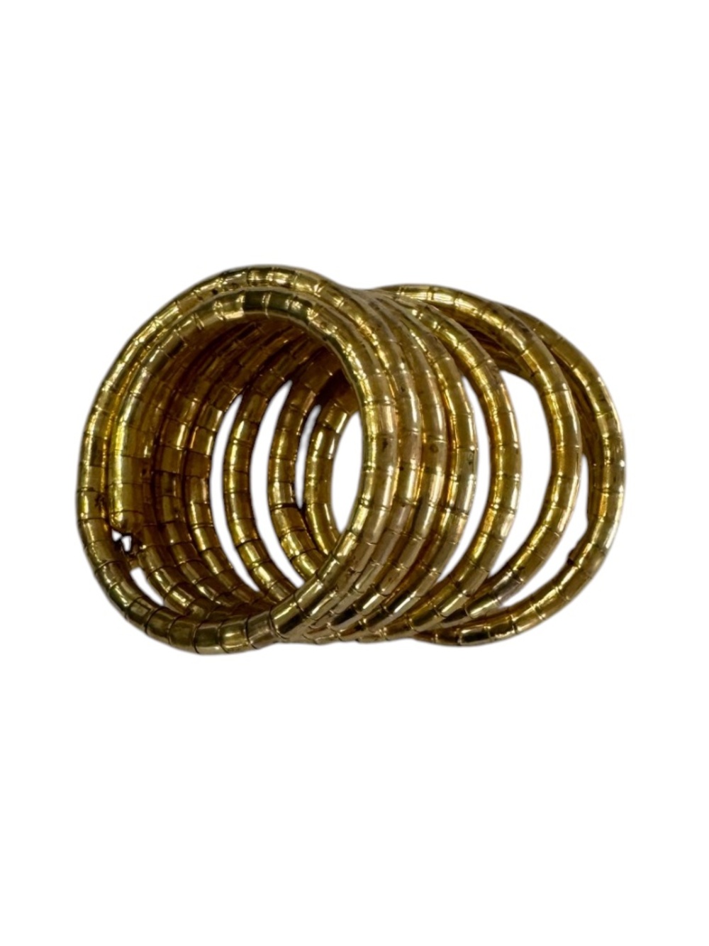 MULTI STRAND SPIRAL COIL CUFF BRACELET - GOLDEN TONE